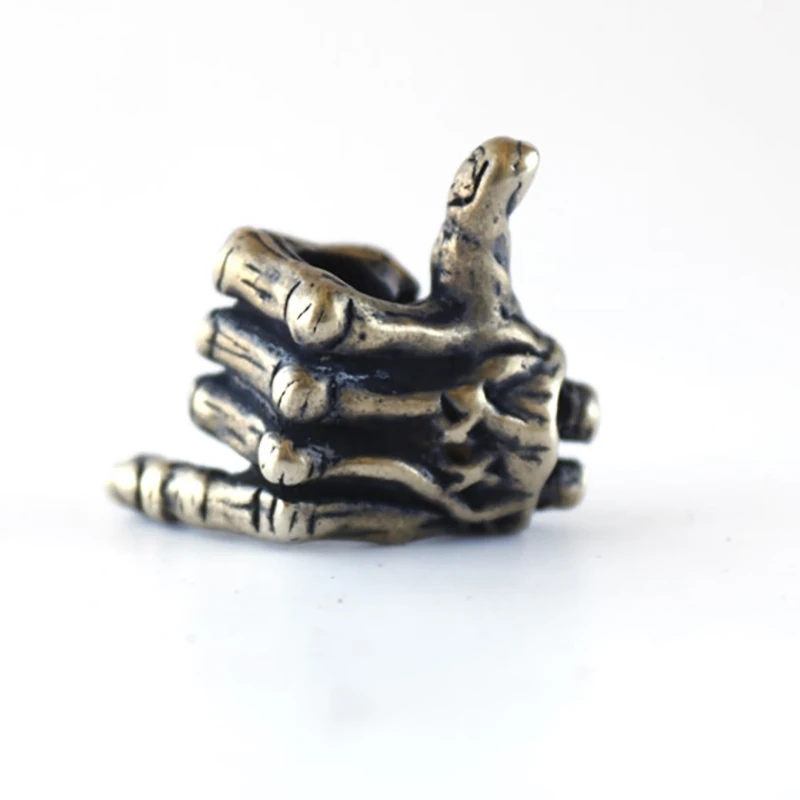EDC Knife Beads Multi Purpose Brass Broken Hand Skull Lanyard Bead Paracord Knife Tool Pendant