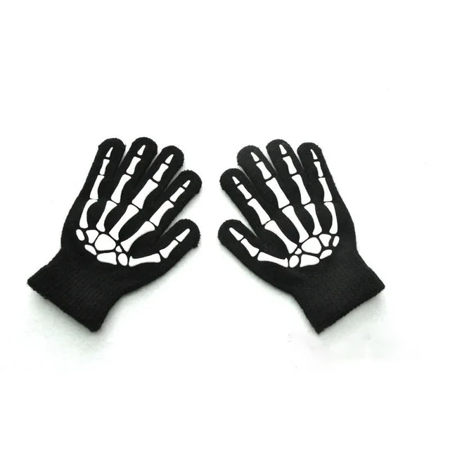 Зимние теплые детские перчатки, светящиеся Детские перчатки с черепом, детские варежки на Хэллоуин, Детские Зимние перчатки для девочек и мальчиков - Цвет: 4