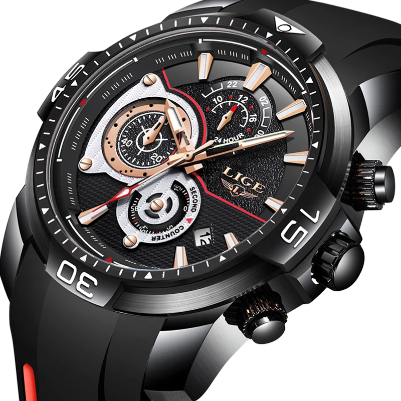 Reloj Hombre, мужские часы, Топ бренд, Роскошные, военные, спортивные часы, мужские, водонепроницаемые, резиновые часы, кварцевые, наручные часы, Relogio Masculino