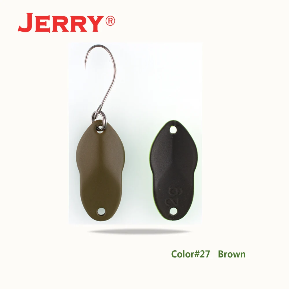 Jerry 2 г 3 г микро рыболовные приманки сверхлегкие латунные металлические жесткие приманки один крючок пресноводная зона форель Щука окунь ложка безделушка pesca - Цвет: Brown