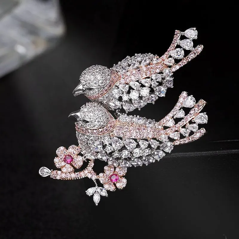 SINZRY nova cubic zircon shinning inverno pássaro