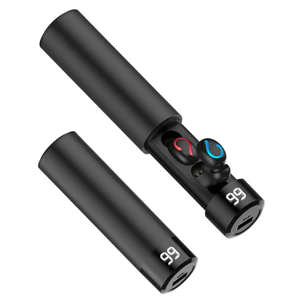 Q67 TWS беспроводные наушники 3D стерео мини Bluetooth наушники 5,0 с двойным микрофоном спортивные водонепроницаемые наушники гарнитура для автоматического сопряжения - Цвет: Черный