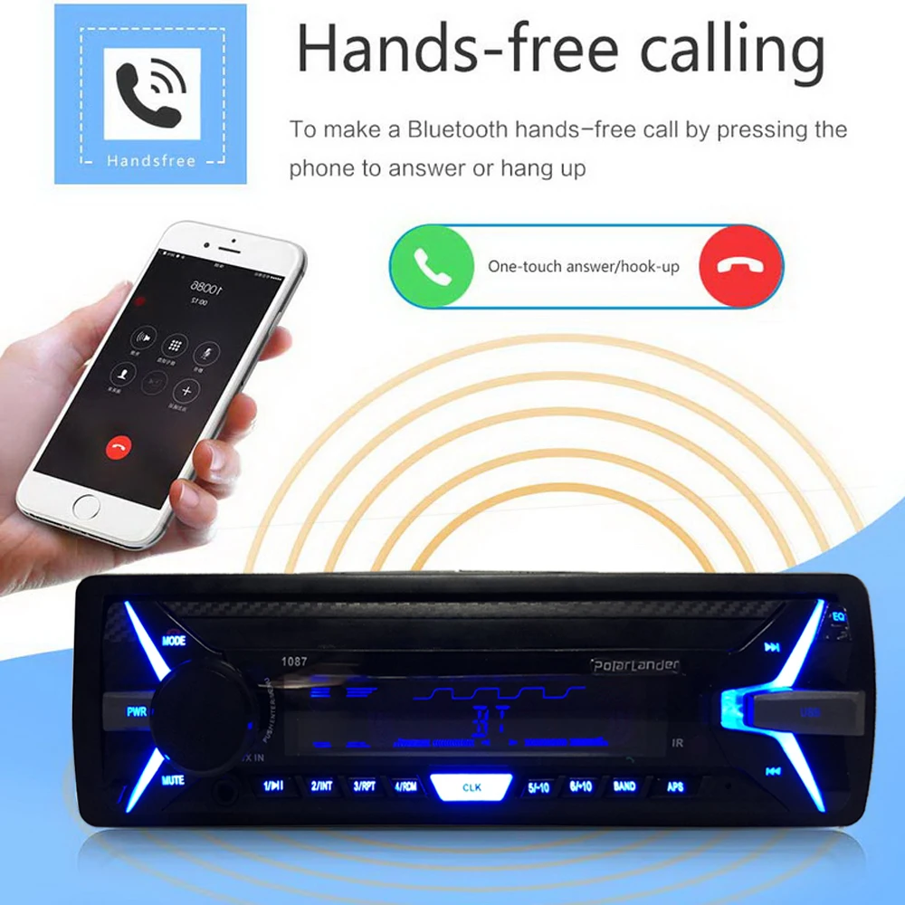 Новейшая Съемная панель 1Din Авто Радио MP3 плеер Bluetooth FM/USB/TF/AUX/RDS хорошее качество