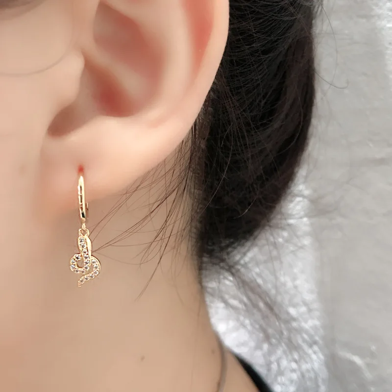 A Pair 925 Silve Gold Color Copper Colorful Rainbow Hoops Earring For Women Demon Eye Gift Smile Face Jewelry Crown Earrings