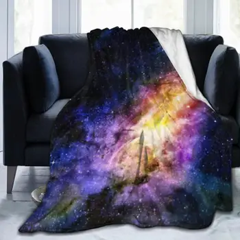 

Cosmic Starry Pattern Blanket Flannel Blanket Cosmic Starry Innovative Pattern Warm Keeping Lightweight Soft Small Blanket