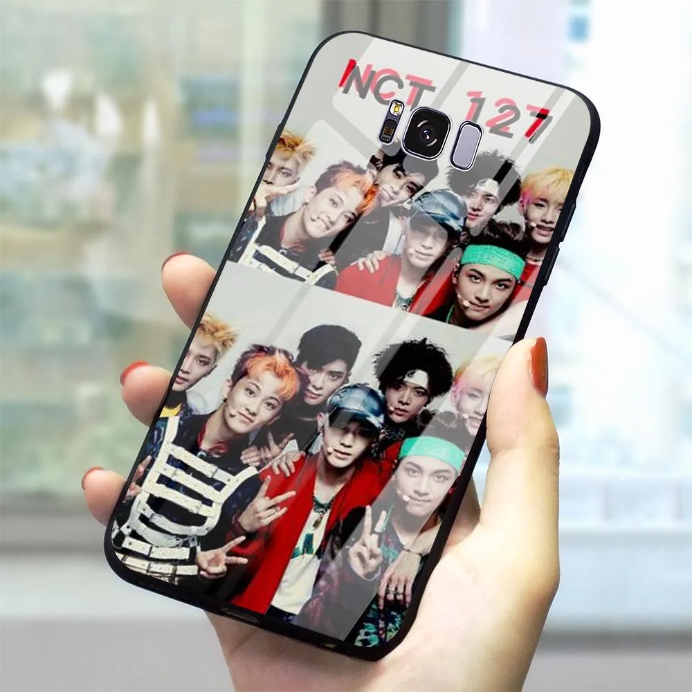 

Shockproof NCT 127 Kpop Boy Glass Phone Case for Samsung Galaxy A20 A30 Cover A70 A60 M40 A50 A40 A10 S7 Edge S8 S9 Plus S10