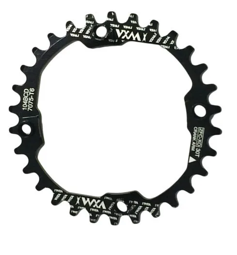 Велосипедная Звездочка Crank 30T 104BCD 30t велосипедная круглая узкая широкая 7075-t6 MTB велосипедная Звездочка круг шатунная пластина звездочка - Цвет: Black