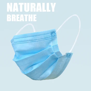 

100Pcs Mask Disposable Nonwove 3 Layer Ply Filter Mask Mouth Face Mask Filter Safe Breathable Dustproof Protective Masks Hot