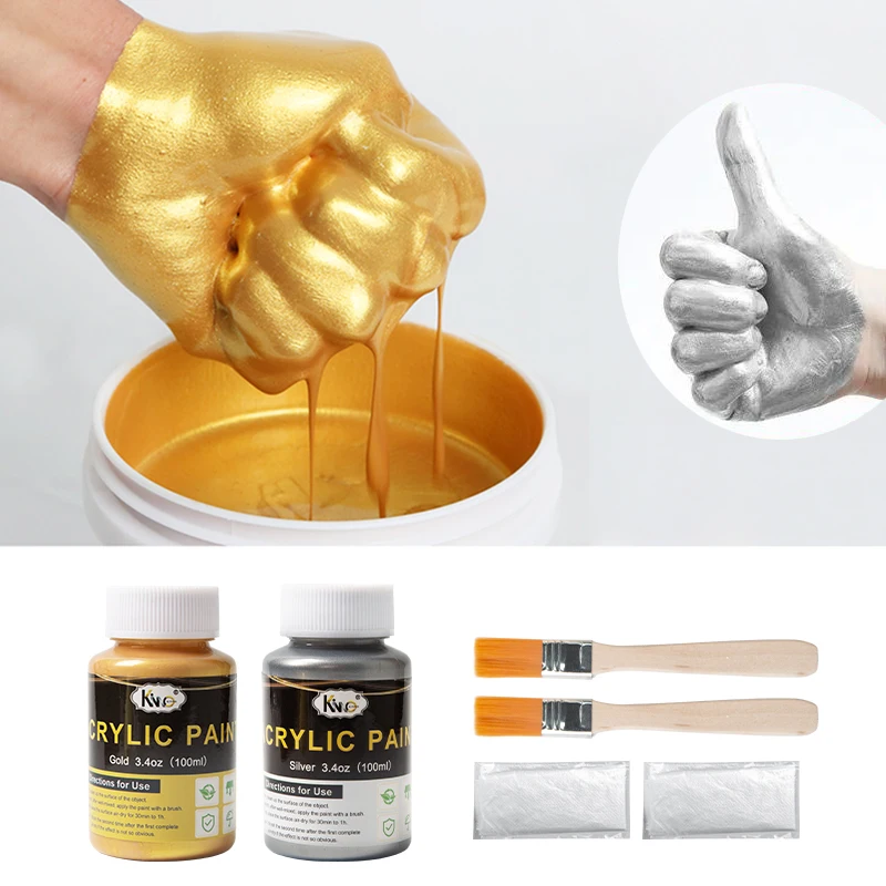 100ml Gold Paint Metallic acrylic paint,waterproof not faded for Statuary Coloring DIY hand painted graffiti Varnish Coating
