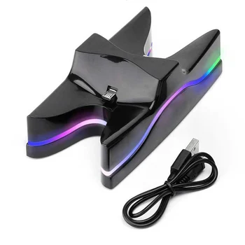 

Dual Controllers Charger Stand Fast Charging Dock Station for PS4 Controller Colorful LED Charger Stand Dock For Playstation 4