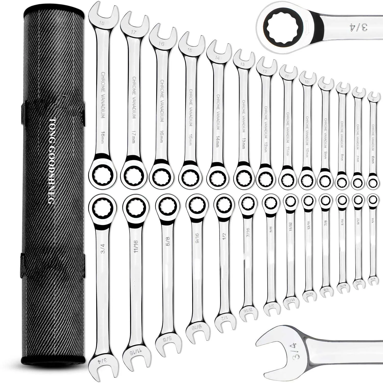 US $149.99 26Pcs Ratcheting Wrench Set INCH MM72 Teetht Spanner Universal Ratcheting Combination Wrench Sets14 to 78 amp 618mm Tool