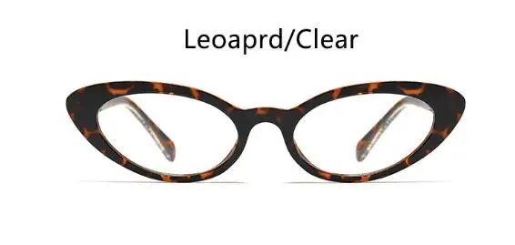 Leopard clear Позолоченная оправа кошачий глаз женские прозрачные очки узкие маленькие очки оправа прозрачные линзы очки винтажные очки TR90 - Цвет оправы: Leopard clear