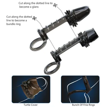 Reusable Penis Sleeve Cock Ring Sex Toys For Men Extender Delay Ejaculation Male Dick Adult Games Erotic Intimate Goods Sex Shop 3