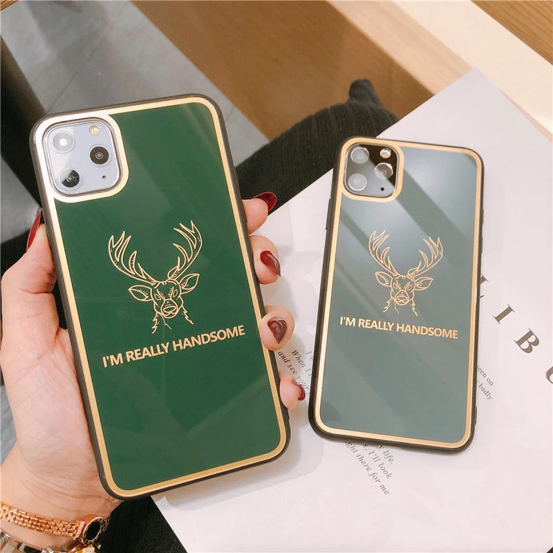Гальванический Milu Олень Любовь Сердце чехол для телефона iPhone 11 Pro Max XR XS X 7 8 6 6S Plus