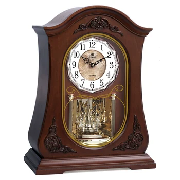 

BRAND NEW HIGH-END WOODEN DESK CLOCK SILENT QUARTZ MOVEMENT TABLE CLOCK CRYSTAL WESTMINSTER MUSIC HOURLY CHIMING