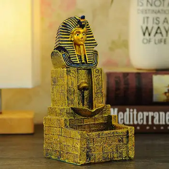 

1PC Egyptian Statue Censer Resin Incense Holder Backflow Incense Burner Aroma Therapy Craft Use In Home Teahouse