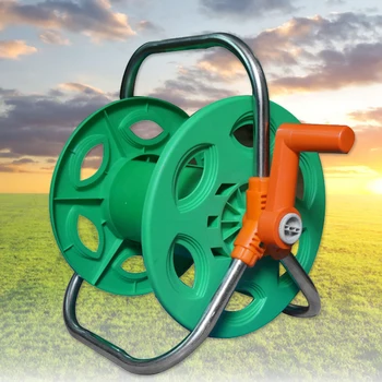 

Stainless Steel Handle Portable Organizer Water Hose Reel Heavy Duty Rust Resistant Garden PP Yard Space Saving Storage Rack