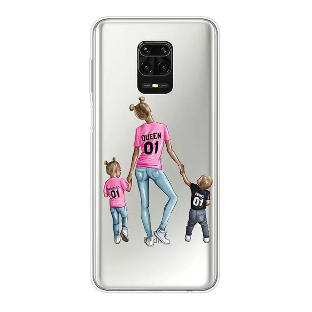 Family Mom Baby Dad Silicone Cover For Xiaomi Redmi Note 10 10S 9 9S Pro Max 9T 8T 8 7 6 5 Pro 5A 4X 4 Phone Case Style 10