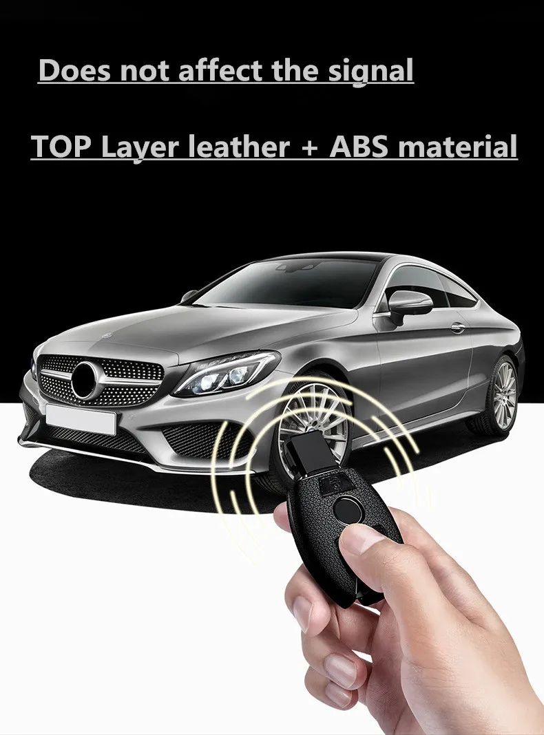 Верхний слой кожи mercedes ключ крышка автомобиля пульт дистанционного управления чехол для сигнализации для Mercedes gla200 gla260 gla300 CLS E-Class
