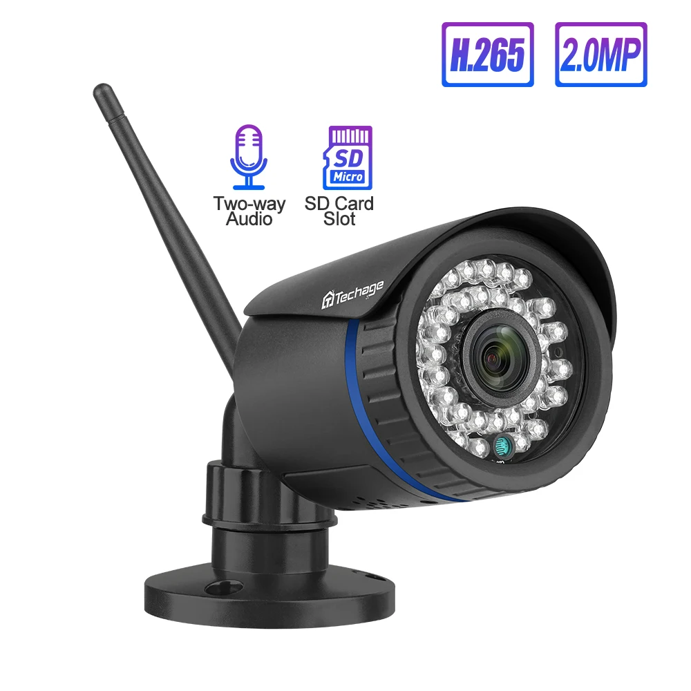 Techage 1080P Wifi 2-Way Audio Suono Record di Scheda SD CCTV di Sicurezza Domestica Senza Fili del