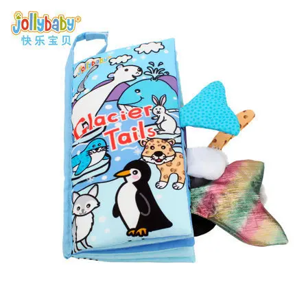 Glacier Tail Books Jollybaby Tail Cloth Book детские игрушки в виде животных трехмерного хорошего дня! Обучающие новые детские Мультяшные игрушки - Цвет: Glacier Tail Books