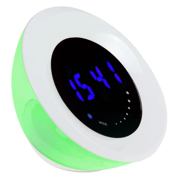 12 белый+ 15 RGB светодиодный сенсорный переключатель изменение цвета атмосферная лампа красота синий светильник Отображение времени будильник