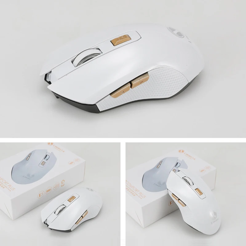 USB игровая беспроводная мышь 2,4 ГГц мини 6 клавиш Профессиональный Компьютер эргономичная мышь ПК геймер мыши для настольного компьютера ноутбука - Цвет: Белый