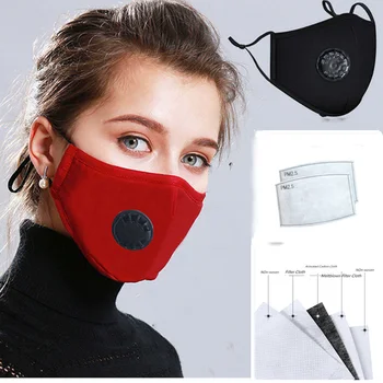 

Adult Cotton PM2.5 Black mouth Mask anti dust mask Activated carbon filter Windproof Mouth-muffle bacteria proof Flu Face masks