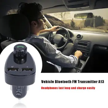 

A13 Wireless Handsfree Car Kit Bluetooth FM Transmitter MP3 Player USB Charger Provide Voltage up to 5V/2.5A to Other Devices