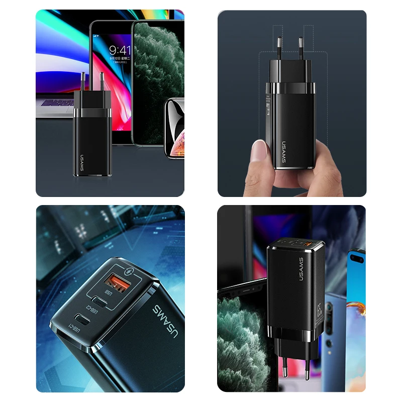 USAMS 65W GaN Charger Super Fast Charge Type C PD