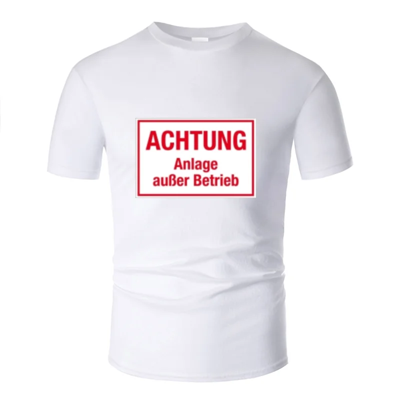 Футболка с принтом Humor german, мужская и женская одежда, европейский размер, S-5xl, нормальная Мужская футболка, хлопок, против морщин, футболки - Цвет: Men-White