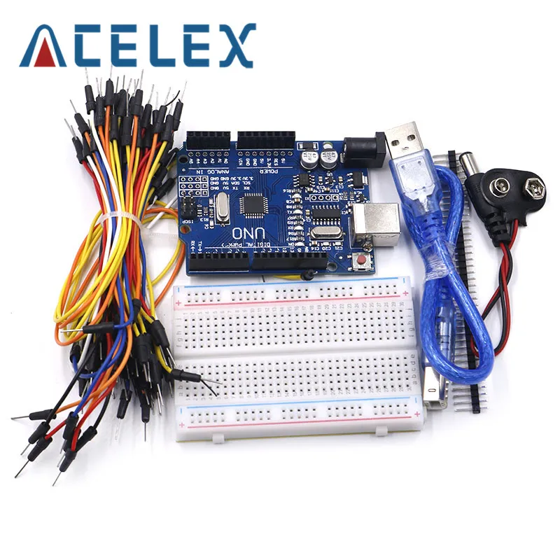 Стартовый комплект для Arduino Uno R3 из 5 предметов: макетная плата джампер USB кабель и