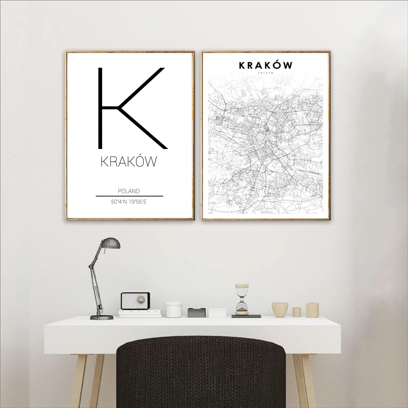 Krakow-Cracow-City-Street-Map-Poster-Modern-Canvas-Painting-Art-Prints-For-Poland-Living-Room-Home (2)