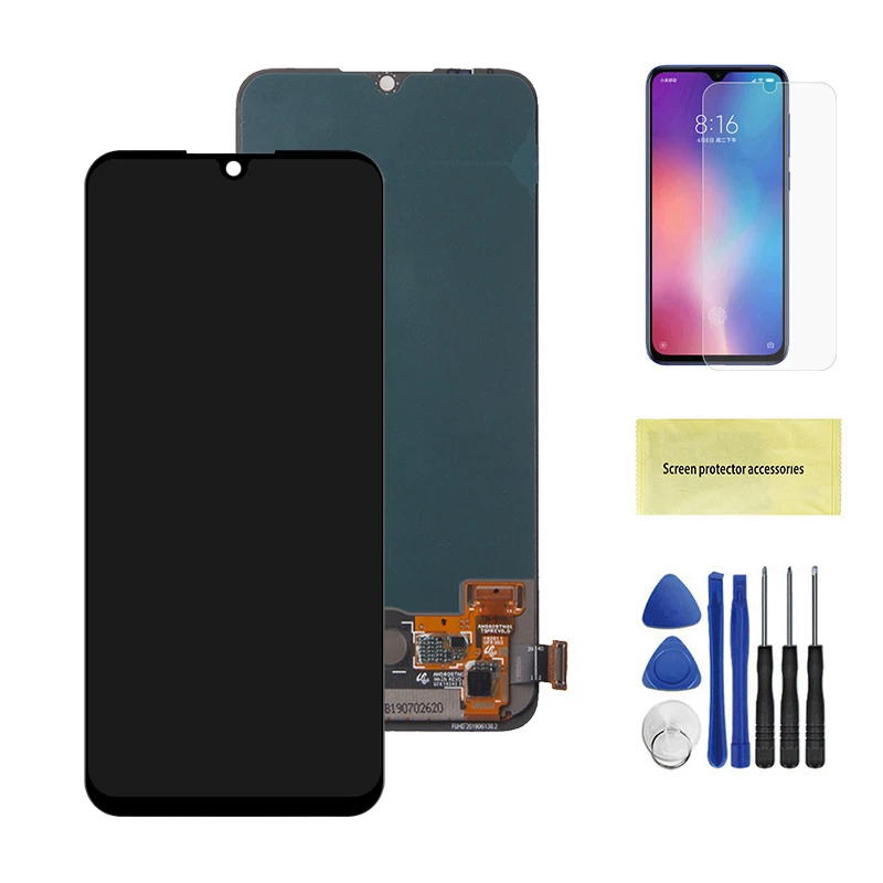 Black No Frame ЖК-дисплей для Xiaomi mi A3 ЖК-дисплей кодирующий преобразователь сенсорного экрана в сборе запасные части для Xiao mi A3 CC9e ЖК-экран - Цвет: Black No Frame