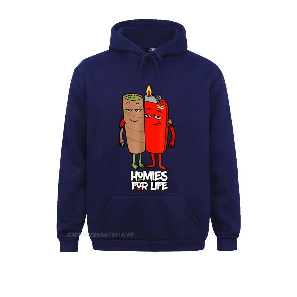 CasualNormal Long Sleeve Hoodies Thanksgiving Day Hip Hop  Clothes Male Sweatshirts Funny Homies for Life Weed T-Shirt__A11517  Funny Homies for Life Weed T-Shirt__A11517navy