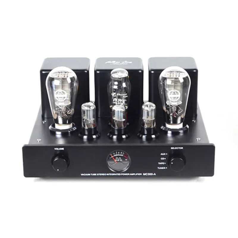 MC300-A 8W×2 чистого класса A Однорядный усилитель 300B Ламповый HIFI усилитель, отношение сигнал-шум: 93 дБ Искажение: ≤1