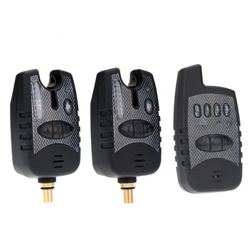 

Wireless Digital Fishing LED Alarm Set 2 Fishing Bite Alarm + 1 Receiver in Case Carp Fishing Alert