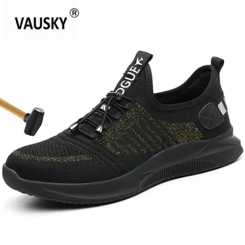 

VAUSKY Indestructible ShoesMen Steel Toe Cap Anti-Smashing Safety Boots Needleproof Work Sneakers Mesh Breathable shoes