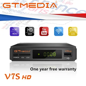 

Gtmedia V7S HD Satellite Decoder 1080P DVB-S2 Include USB Wifi Remote Control H.265 TV Box Powered by Freesat v7 No app