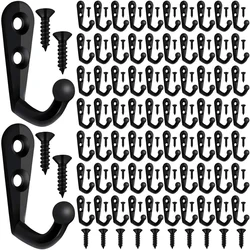 100 Pieces Of Double-Hole Wall Mounted Single Hook Robe Hook Coat Hook and 210 Pieces Of Screws for Hanging Key Hook Free Ship