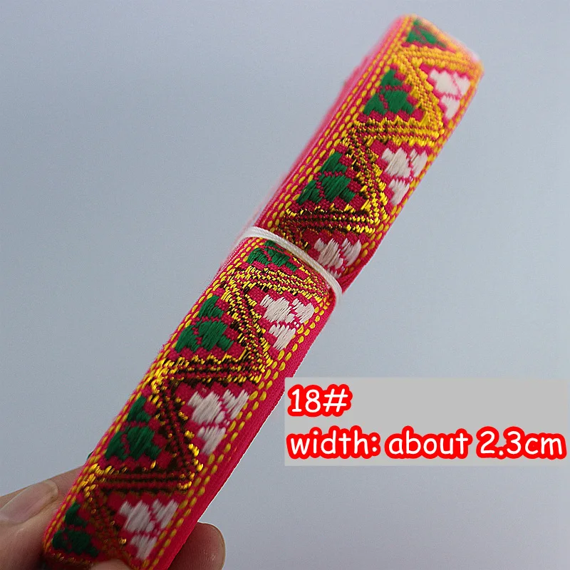 Buy1get1free 7 ярдов/партия индийский Бохо DIY Цыганский аксессуар Вышивка Ткань кружевная швейная накладка джинсы платье украшение лента тесьма - Цвет: 18