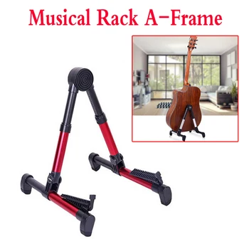 

Foldable Electric Guitar Stand Universal Folding Electric Acoustic Bass Stand A-Frame Musical Rack Holder Guitar Accessories 1pc