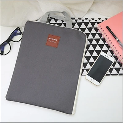 Холщовая Сумочка для документов, портфель, модная сумка для ноутбука, А4, сумка для файлов, портативный пакет для Ipad, на молнии, многофункциональная сумка - Цвет: Dark gray