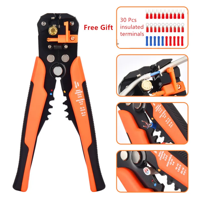 

Alicate Self-Adjust 8" Wire Stripper Pliers Crimping Multitool Cable Cutter Multifunctional Wire Stripping Tools Cable Crimper