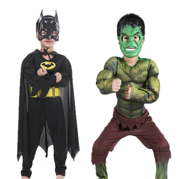 

2020 Kids Vampire Muscle Batman Green Giant Costume Boy Super Hero Cosplay Halloween Masquerade Superman Costume
