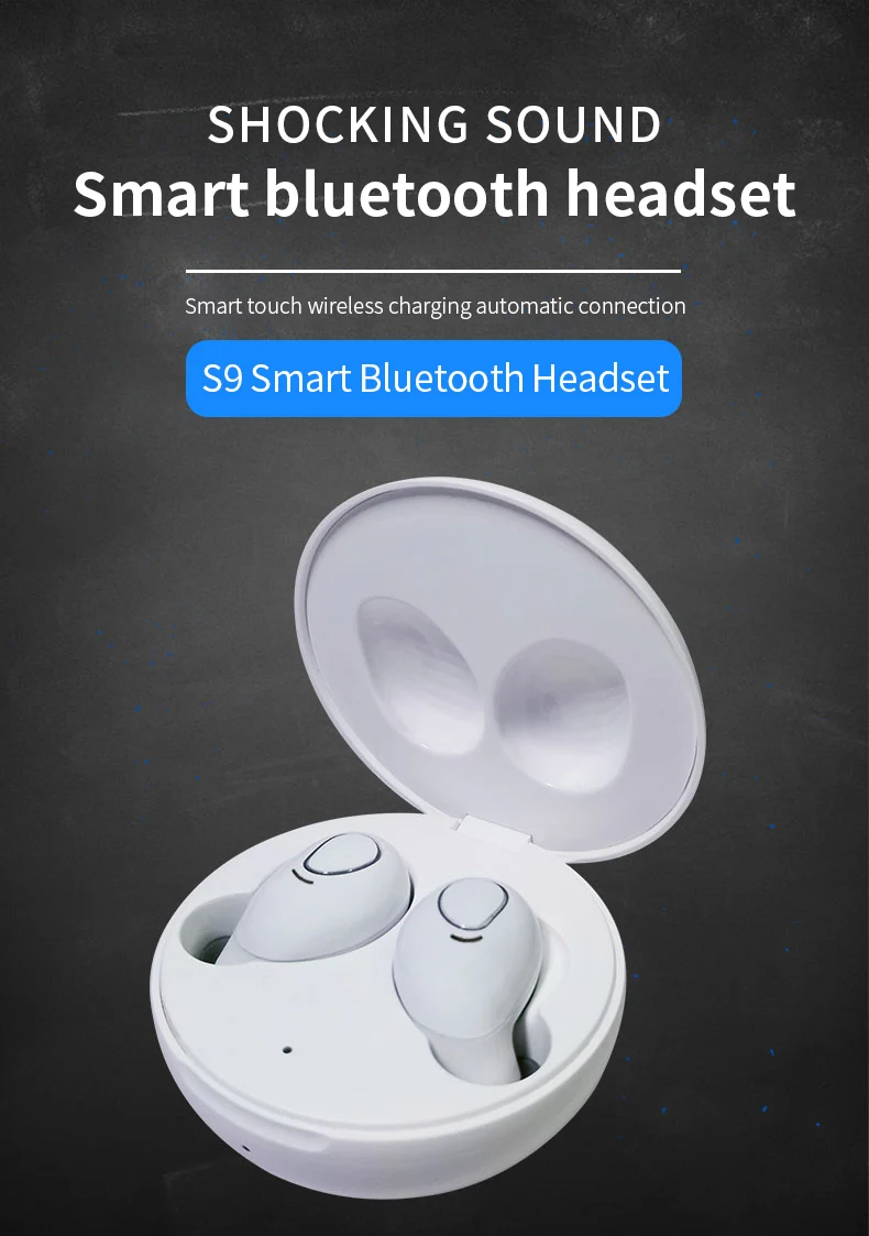 S9 мини Макарон Цвет Беспроводной Bluetooth наушники HiFi стерео Bluetooth гарнитура с QI Беспроводной зарядным устройством