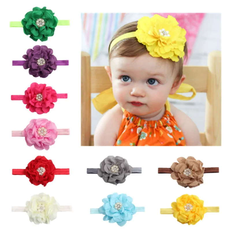 Детские милые складные цветы с алмазной лентой для волос 2020 новая многоцветная