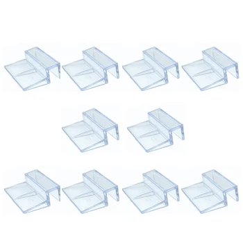

10pcs Support Holder Fish Tank Aquarium Accessories 6/8/10/12mm Multifunctional Easy Install Glass Cover Clip Clear Pet Supplies