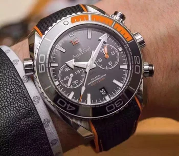 

Luxury Brand New 007 Men Professional Sport Watches Fashion Stainless Steel Orange Black Grey Chronograph Sapphire Glass AAA+