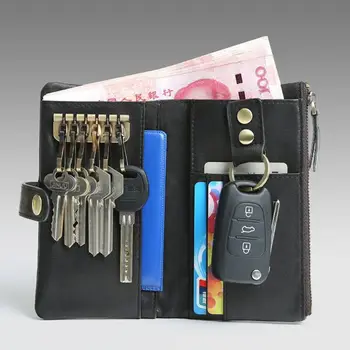 

Men's Leather Wallet Bifold ID Card Holder Long Clutch Billfold Purse Car Key Bag C90E